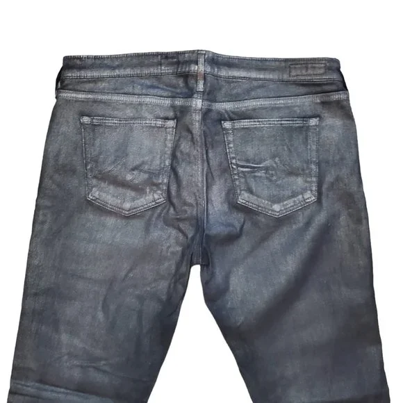 AG The Absolute Legging Coated 32R (Meas 32x29.5 9" Mid Rise) Metallic Jeans A19 - Picture 5 of 11